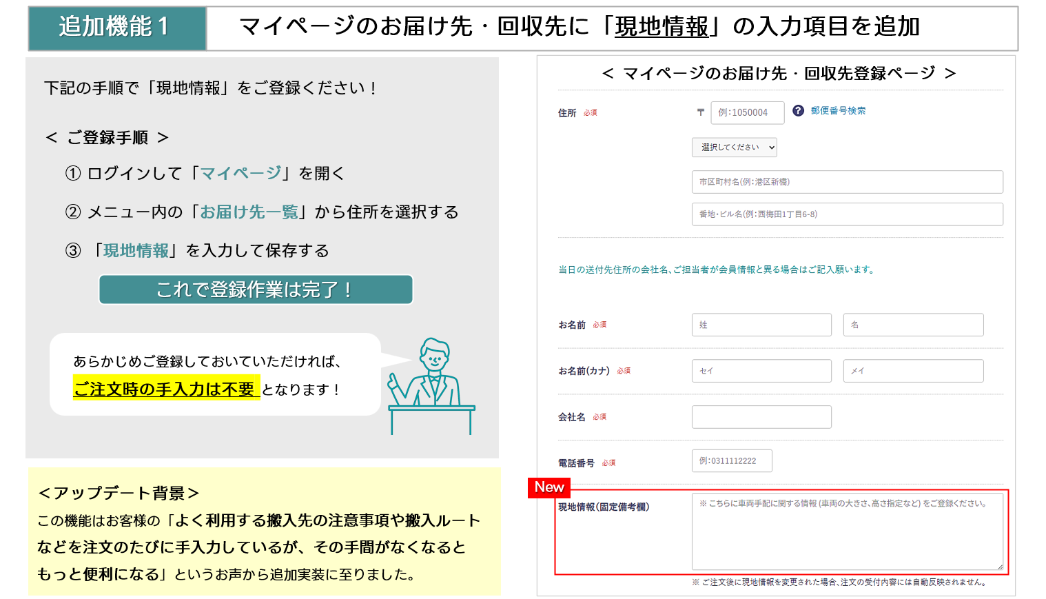 追加機能１現地情報